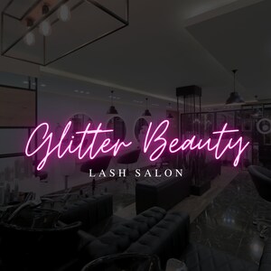 DIY Beauty Salon Logo, Pink Neon Logo, Lash Logo, Beauty Logo, DIY Logo ...