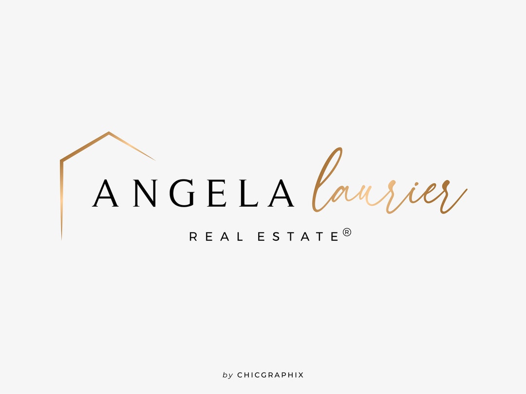 Real Estate Logo Gold House Logo Realtor Logo Broker Logo - Etsy