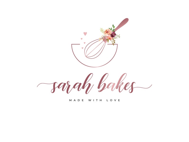 Premade Logo Design Bakery Logo Rose Gold Logo Baker Logo | Etsy