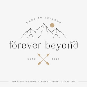 Mountain Logo Design, Outdoor Logo, Photography Logo, Sport Logo, Travel Logo, Business Logo, Camping Logo, Adventure Logo, Nature Logo image 1