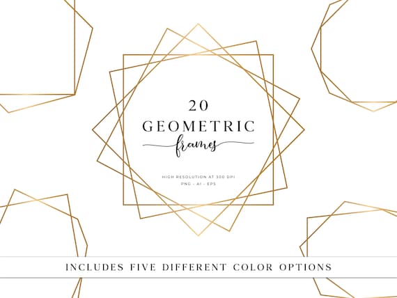 Png Format Gold Geometric Frame Png - musingsandotherfroufrou
