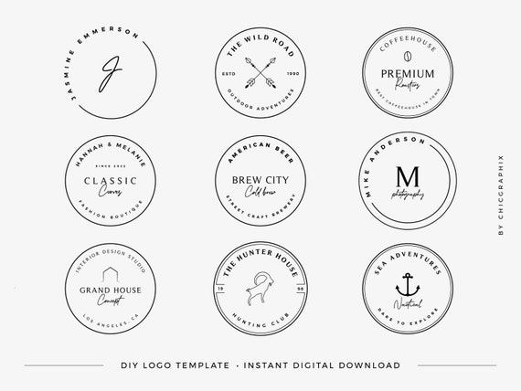 Round Stamp Logo Design, DIY Logo, Badge Logo, Stamp Logo