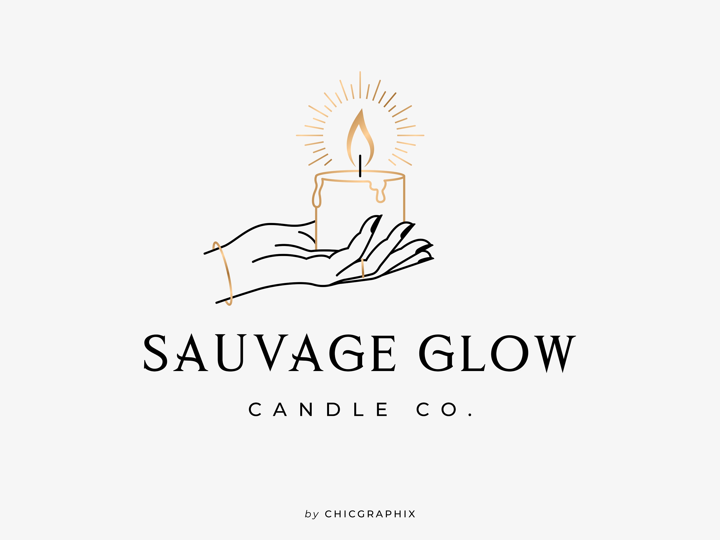 Candle Logo Boho Logo Candle Logo Design Premade Logo Wick Etsy UK