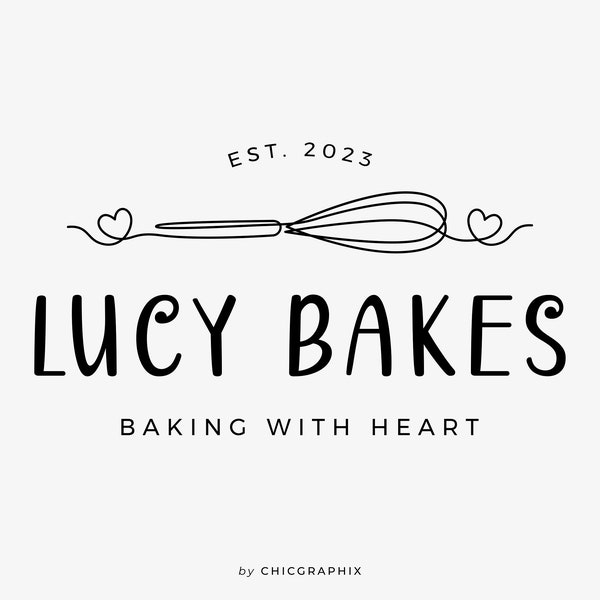 Bakery Logo, Baker Logo, Pastry Chef Logo, Whisk Logo, Baking Logo, Cake Logo, Home Bakery Logo, Desserts Logo, Cooking Logo, Kitchen Logo