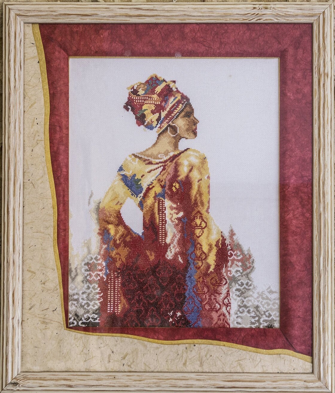 Broderie Au Point de Croix La Femme Indienne