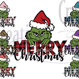 Grinch Feliz Natal SVG, PNG, JPG multicolorido para sublimação, impressão e corte, Cricut e muito mais...