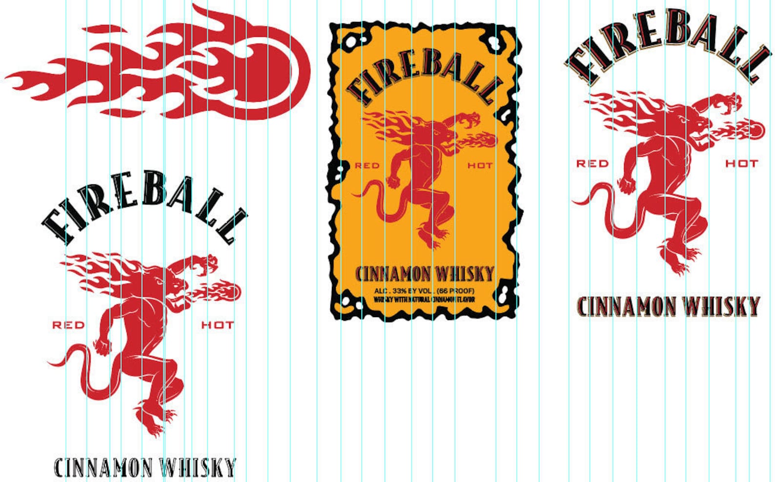 Fireball Whiskey labels svg png eps jpg Cricut Print & | Etsy