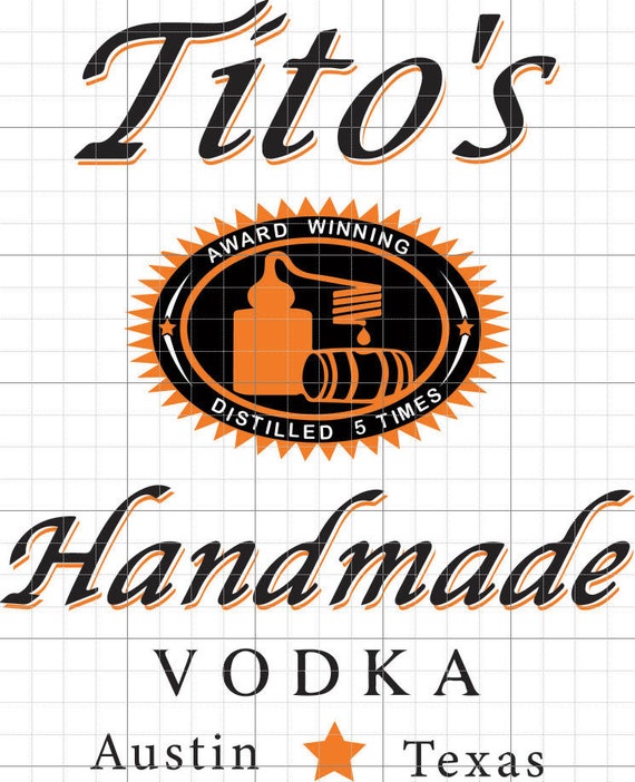 Tito's Vodka SVG Tito's Vintage Vodka label Svg PNG Vector Silhouette Cut file Tito's Vodka Label Svg