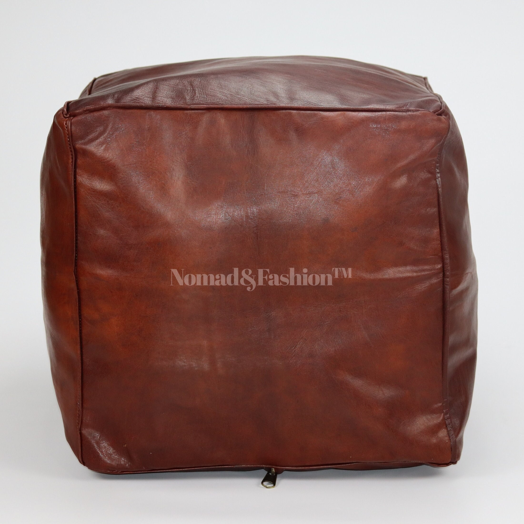 Moroccan Leather Handmade Backpack Bag Purse Handbag Silk Fabric Chocolate 