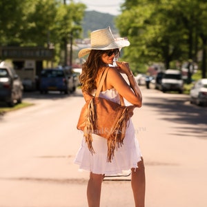 Leather Fringe purse, Black leather fringe bag, leather handbag with fringe, Fringe crossbody leather tote bag,leather handbag with fringe zdjęcie 3