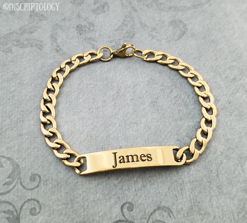 Name Bracelet Men's Bracelet Men's Jewelry Stainless Etsy