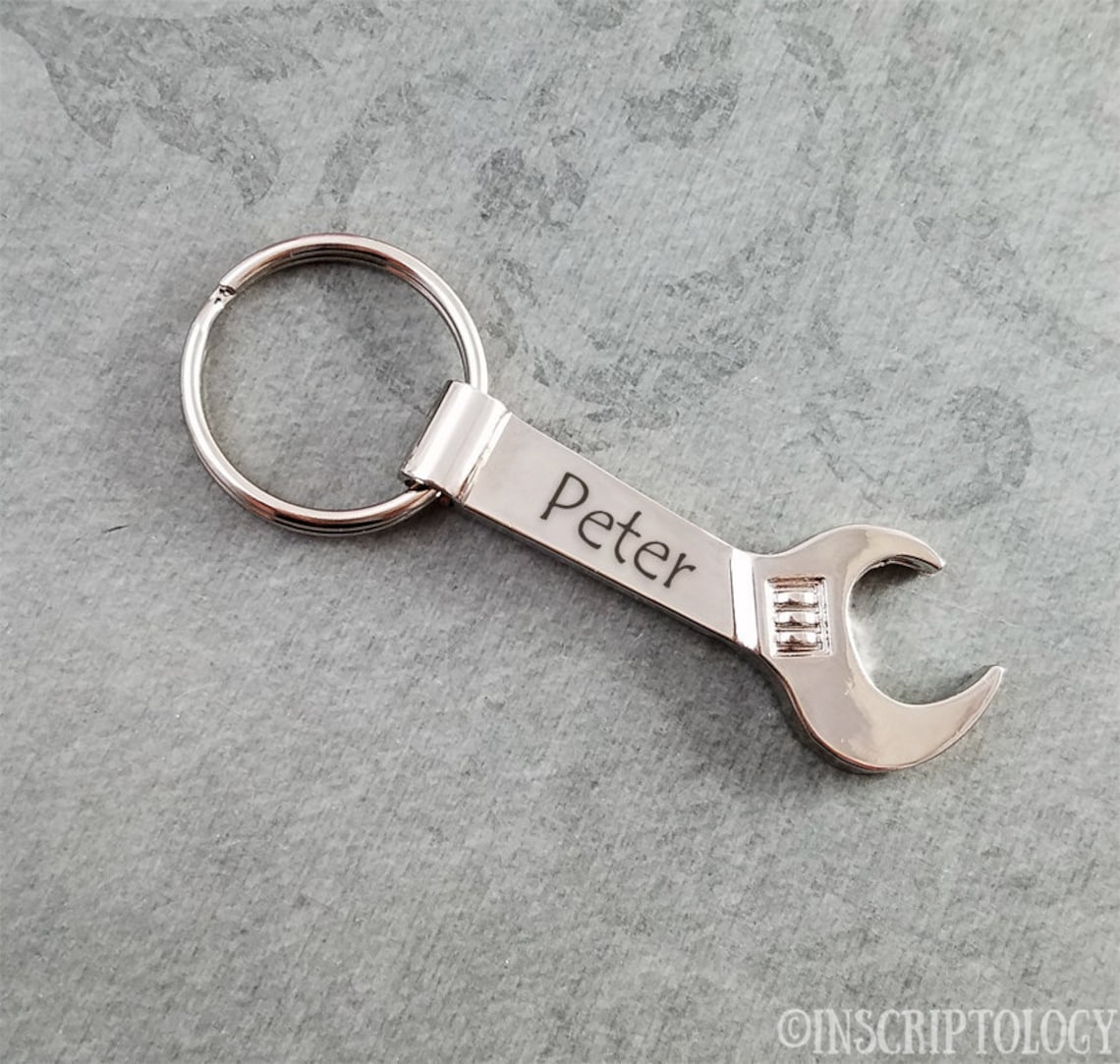 Wrench Keychain Bottle Opener Keychain Nom Keychain Dad Etsy France
