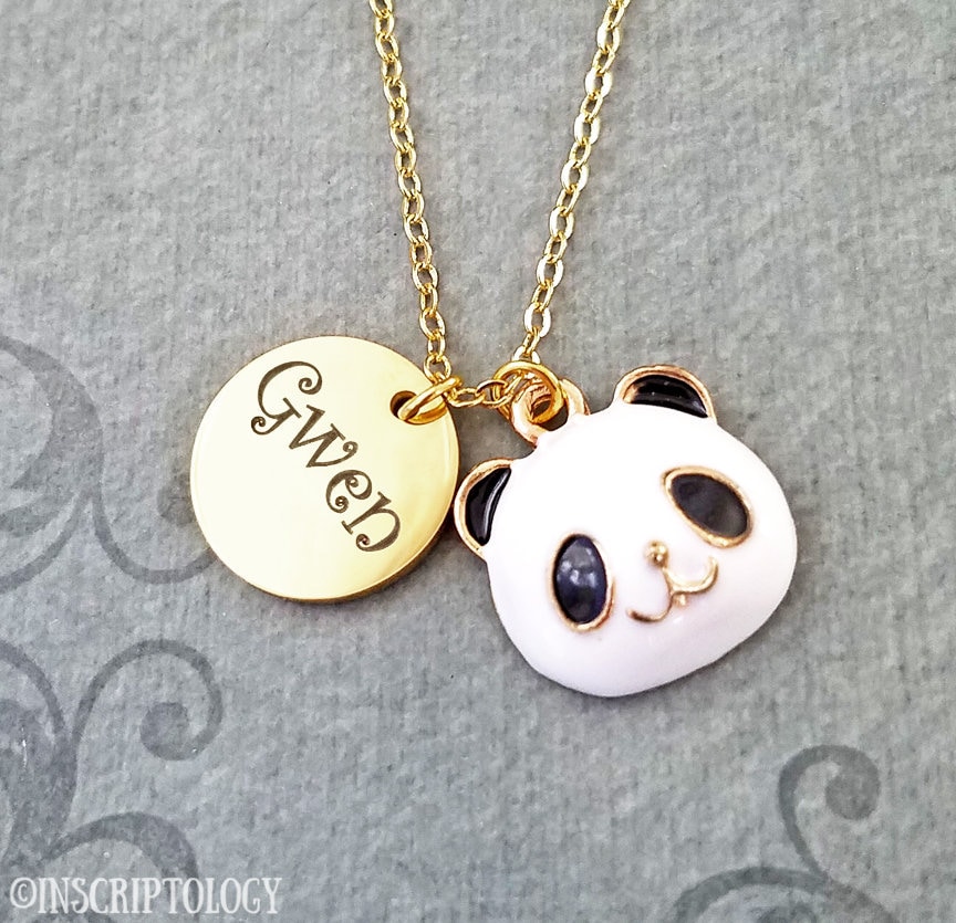 Creative Cartoon Hollow Panda Pendant Necklace For Female Cute Animal Eat  Bamboo For Kids Party Jewelry