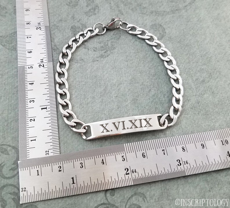 Roman Numerals Bracelet Name Bracelet Men's Bracelet Etsy