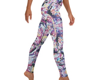 Abstract Paint Splatter Leggings – Artistic Pour Art Yoga Pants