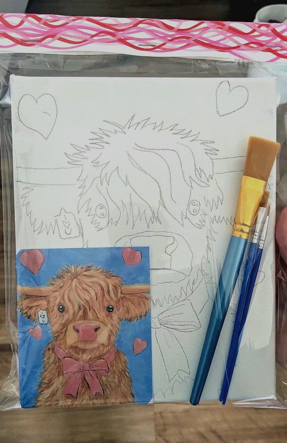 Highland Cow Paint Kit, DIY Art, Screen-Free Fun, Ages 5+