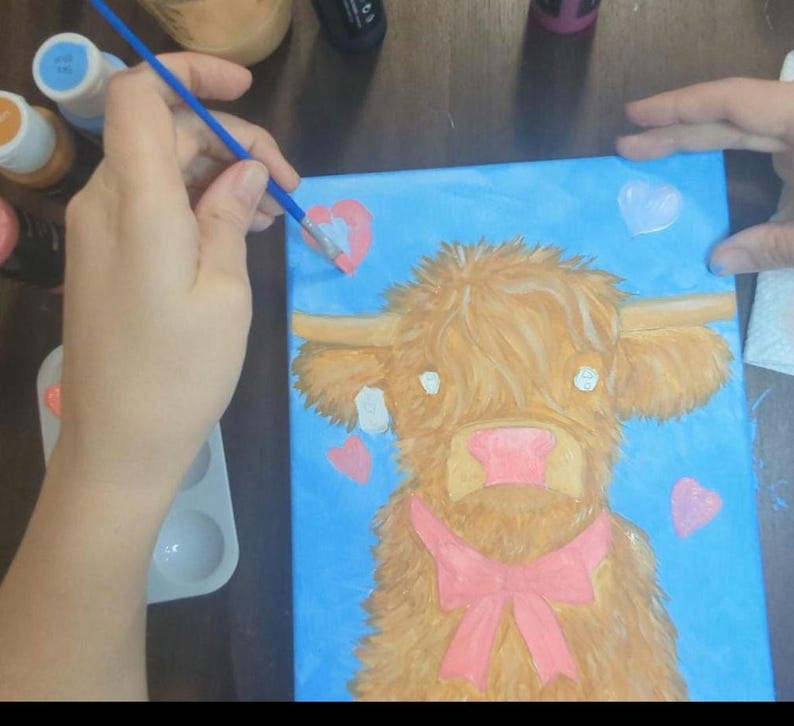 Highland Cow Paint Kit, DIY Art, Screen-Free Fun, Ages 5+ image 8