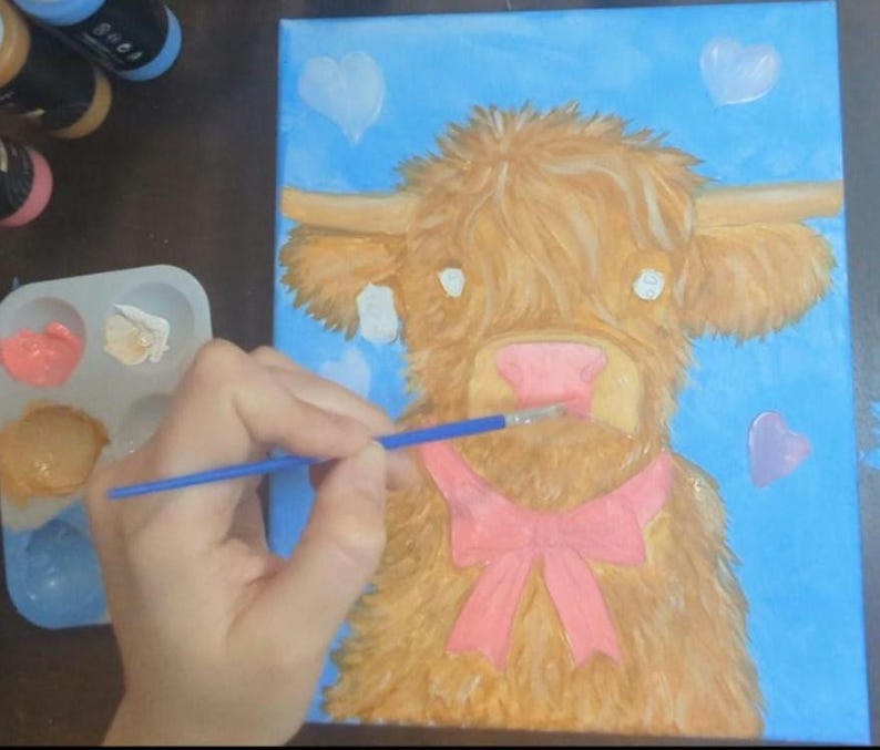 Highland Cow Paint Kit, DIY Art, Screen-Free Fun, Ages 5+ image 7