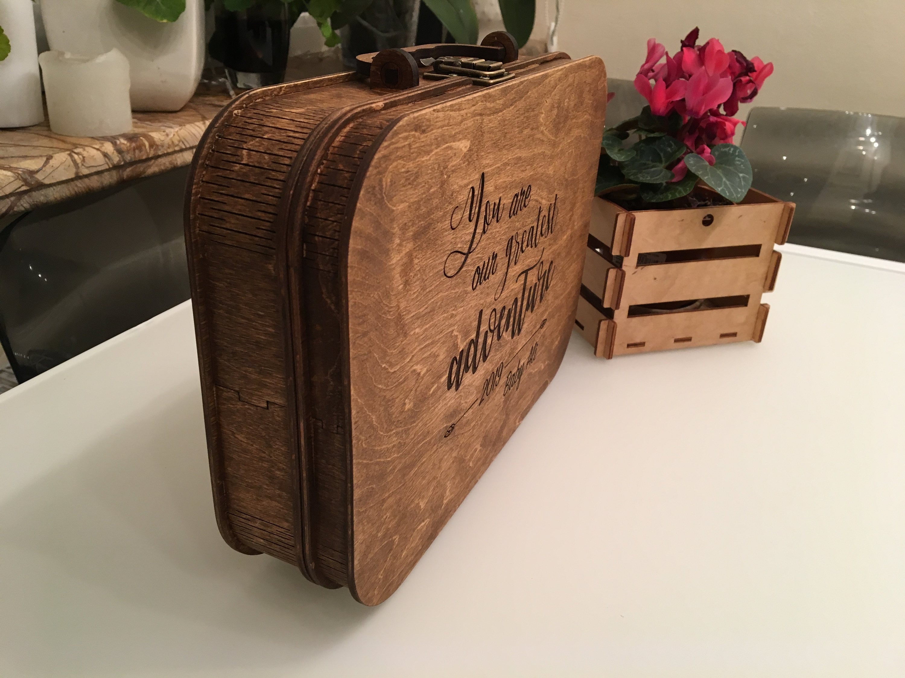 Wooden Storage Suitcase Etsy