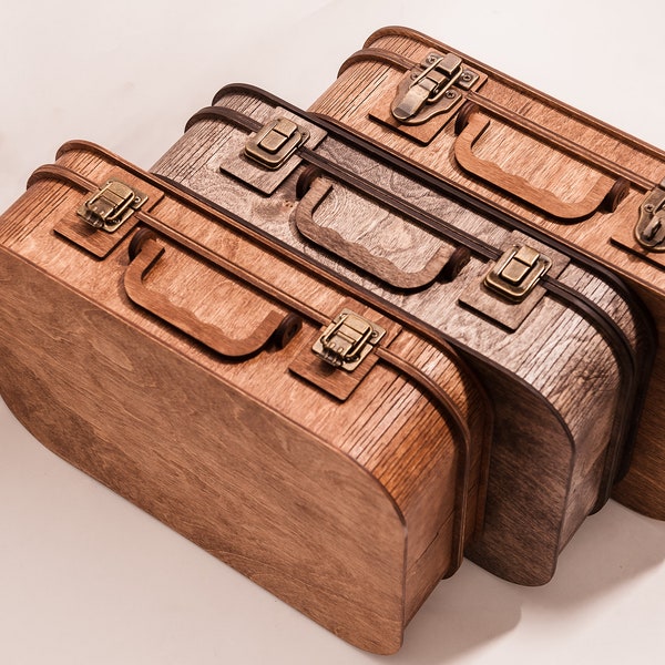 Wooden Suitcase Etsy