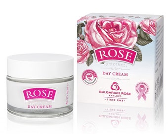 Crema facial de día con aceite de rosa búlgara y aceite de rosa natural