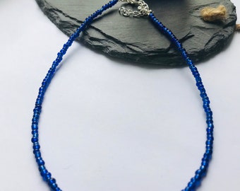 beaded choker in sparkly pink or blue beaded fabric new beaded choker in sparkly pink or blue beaded fabric new