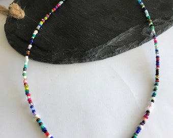 Multi Colour Seed Bead Choker, Wire Neclace, Beaded Choker,Seed Bead Neclace,Minimal Jewellery ,Layer Neclace,Choker Necklace