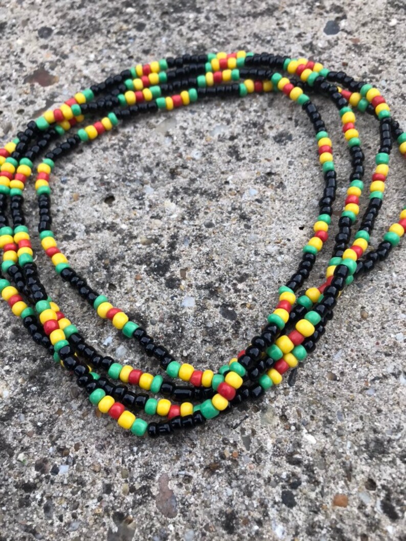 Rasta Reggae Glass Beads Necklace