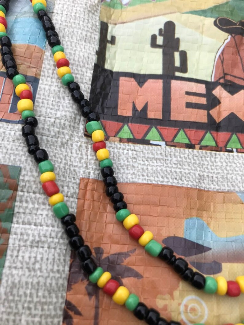 Rasta Reggae Glass Beads Necklace