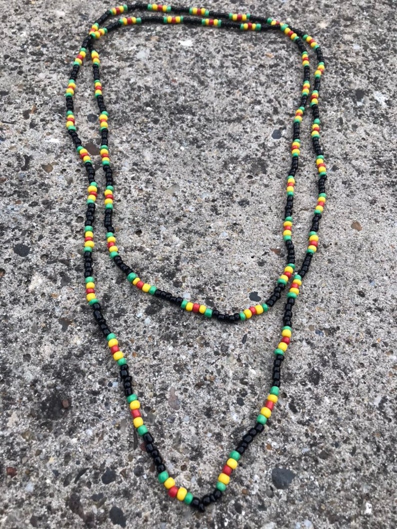 Rasta Reggae Glass Beads Necklace