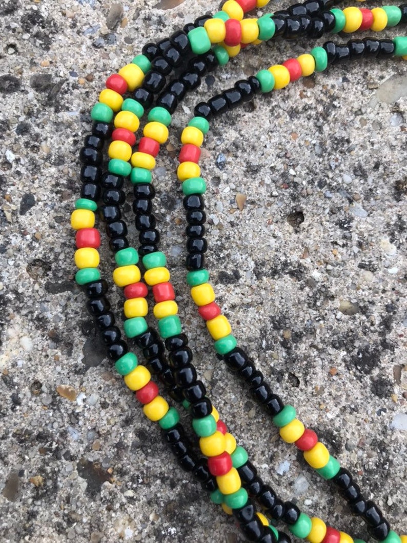 Rasta Reggae Glass Beads Necklace