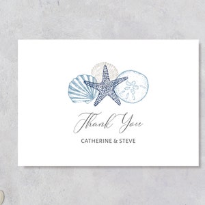 Strand Hochzeit Danke, Nautische Danke, Muschel Danke, Printable, Vorlage, Sofort Download