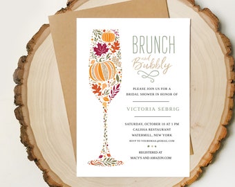 Fall Bridal Shower Invitation, Autumn Bridal Shower Invite, Fall in Love Invite, Rustic, INSTANT DOWNLOAD, Printable Invite, Template