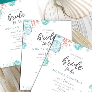 Beach Bridal Shower Invite, Beach Theme, Ocean Bridal Shower, Starfish ...