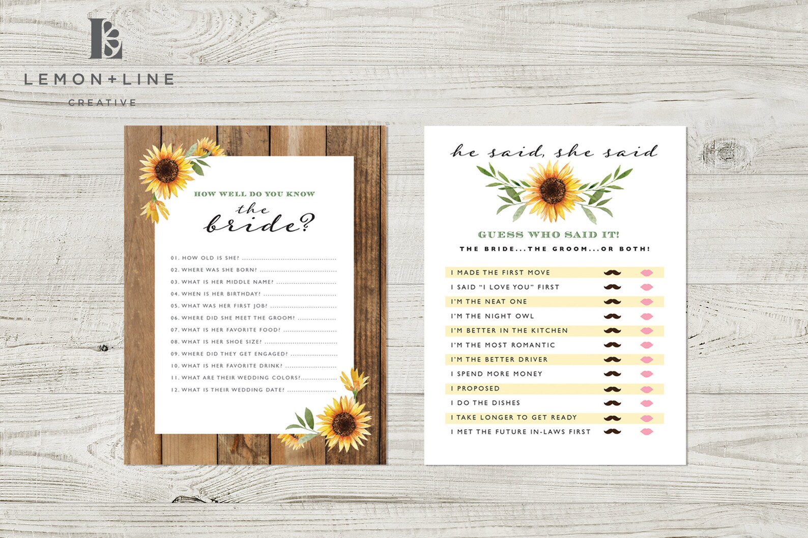 Sunflower Bridal Shower Games Sunflower Bridal Shower Bundle - Etsy