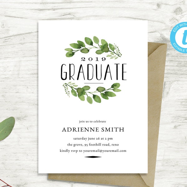 Graduation Invitation Template, Graduation Invite, Graduation Party,Rustic Graduation, Printable Invite, College Grad, High School Grad