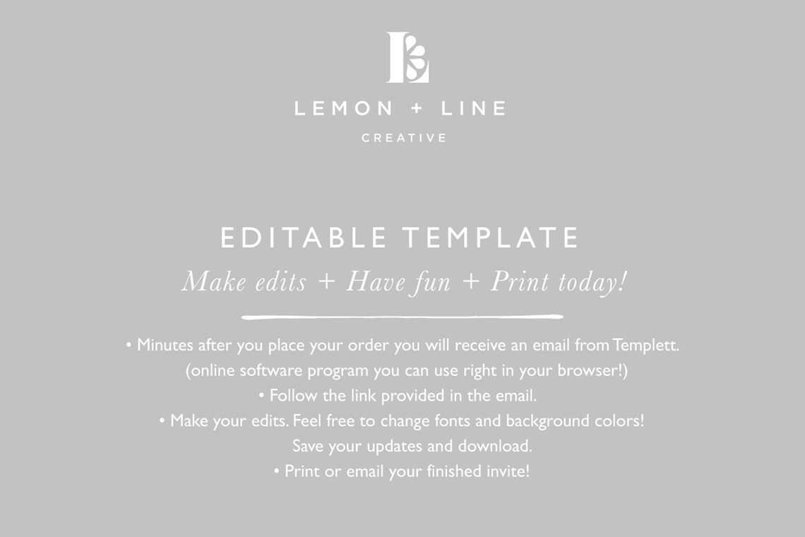 Bridal Shower Invitation Template Printable Invitation Gold Etsy