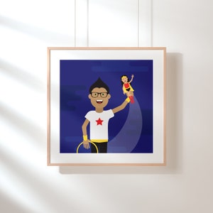 Superhero - 8x8 print for children&#39;s room