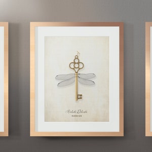 Flying Key Print Realistic "Delicata"  | #1 in series of 6 | Winged Key Collection | magical wizard Baby Room Nursery