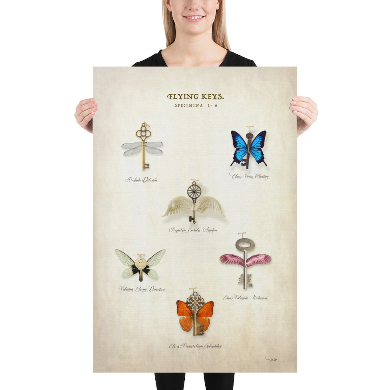 Flying Keys PRINT Poster Art Fantasy Magical Wizard Baby - Etsy
