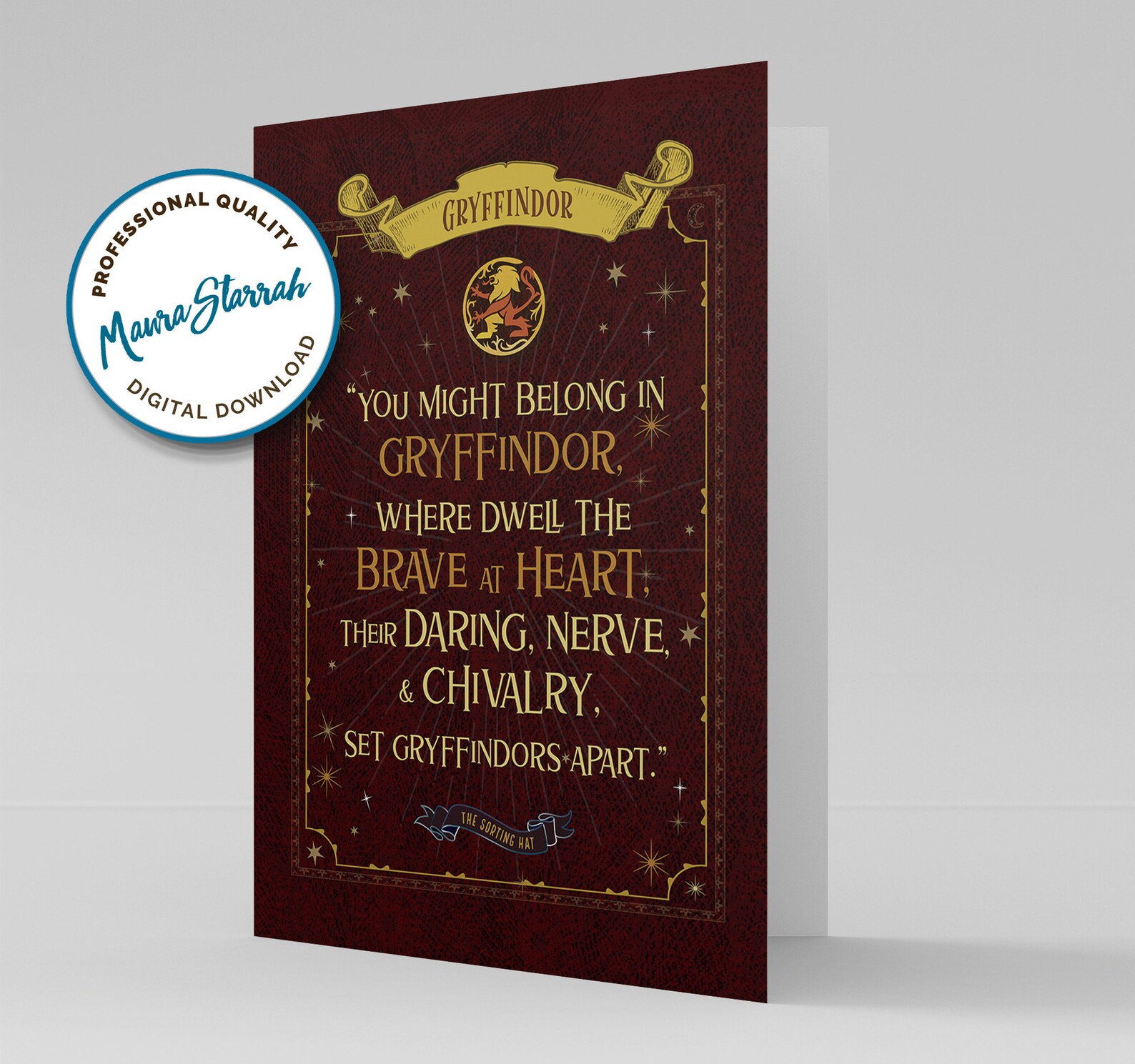 Gryffindor Quote Printable Art You Might Belong In Etsy
