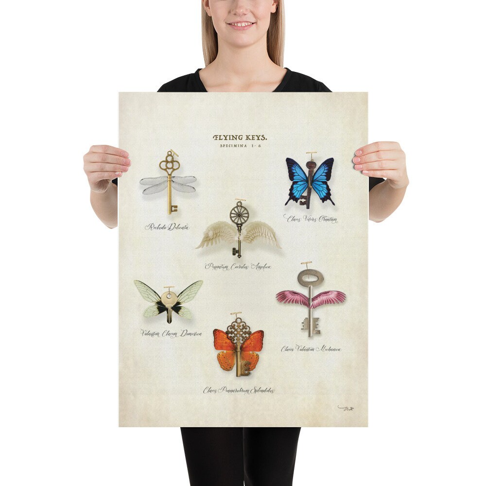 Flying Keys PRINT Poster Art Fantasy Magical Wizard Baby - Etsy