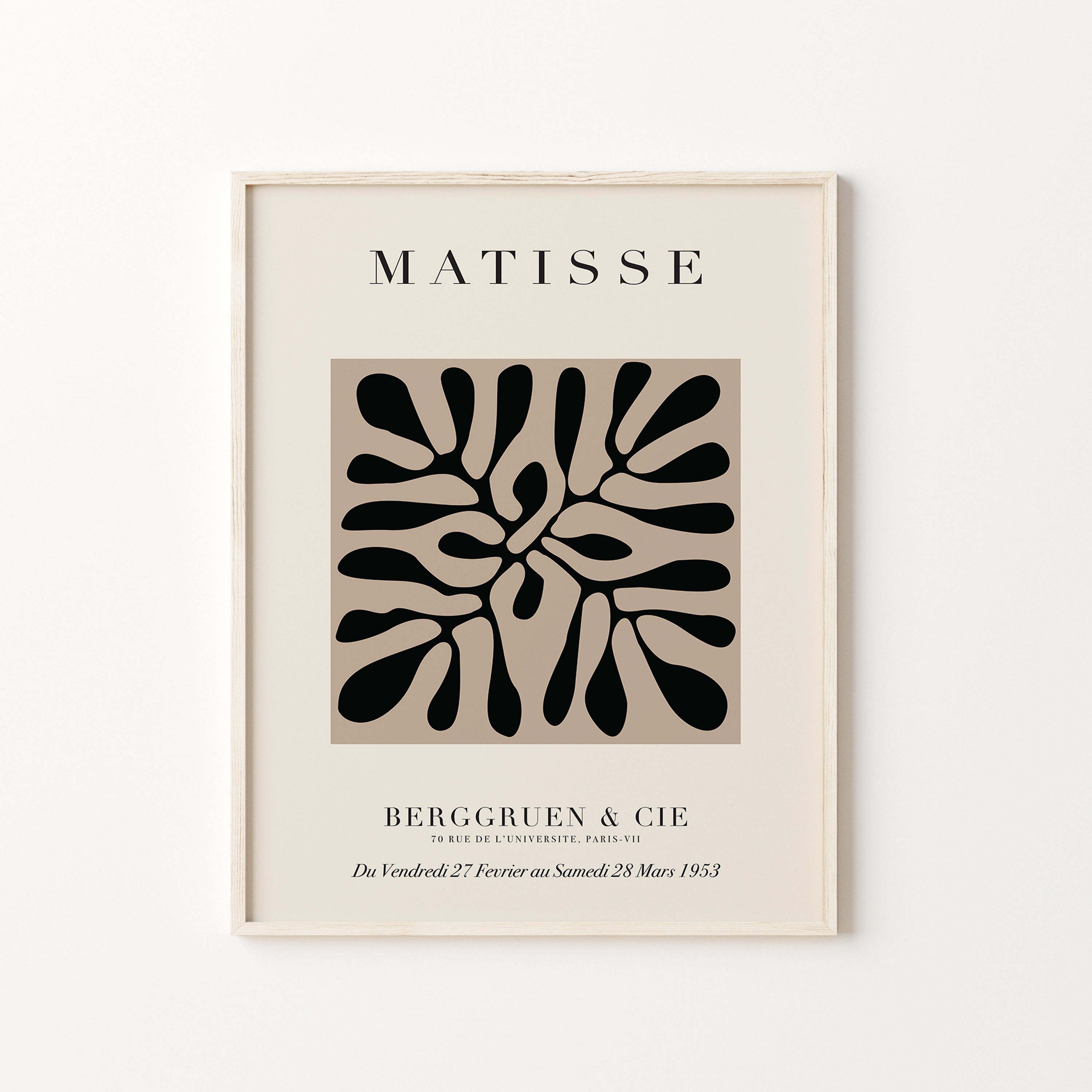 Henri Matisse Exhibition Poster Matisse Cutout Abstract Art Print Beige Wall Art Digital Download Neutral Wall Art Dance Matisse Art