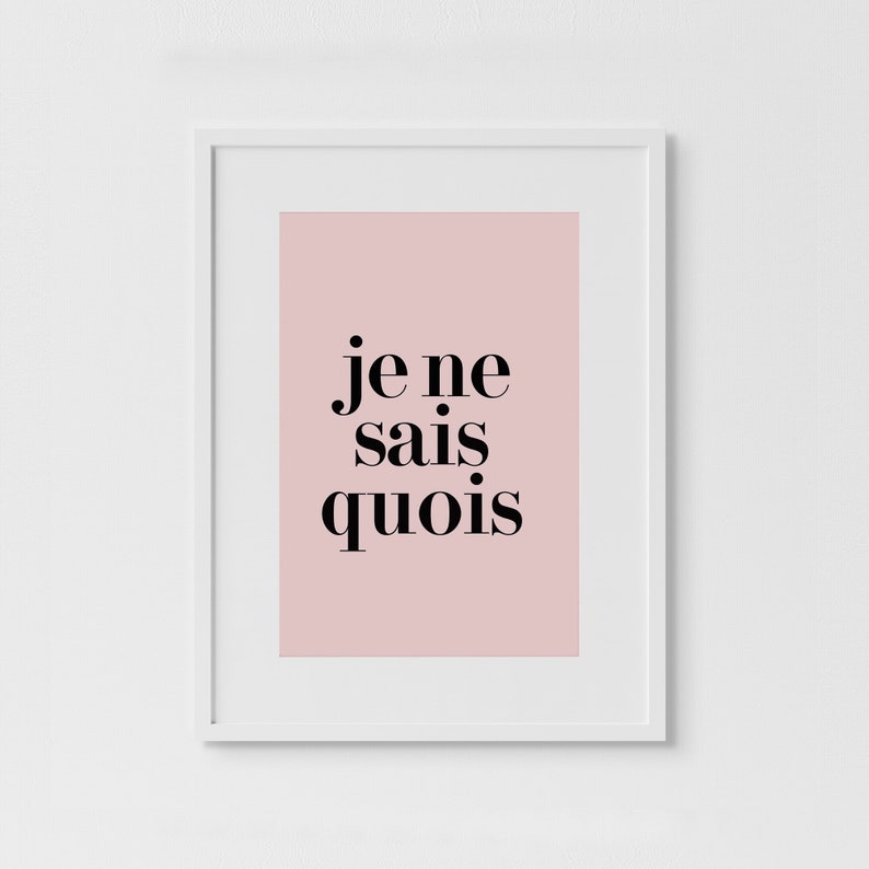 Je Ne Sais Quoi Typography Poster Quotes Large Scale Etsy