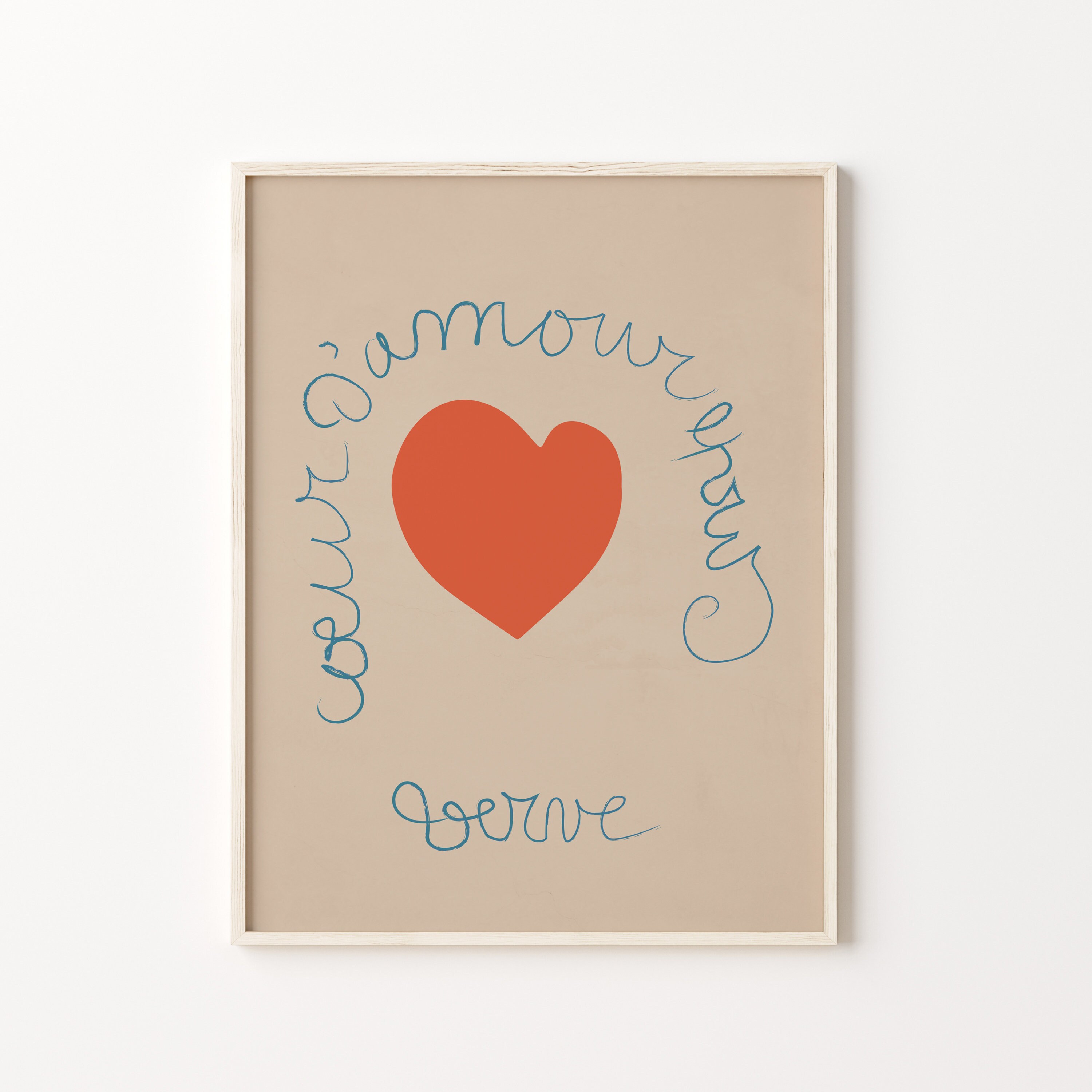 Coeur D Amour Epris Mid Century Poster Abstract Print Etsy Hong Kong
