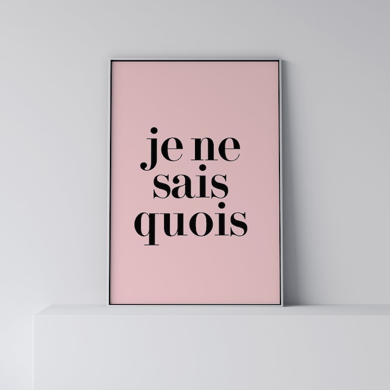 Je Ne Sais Quoi Typography Poster Quotes Large Scale Etsy