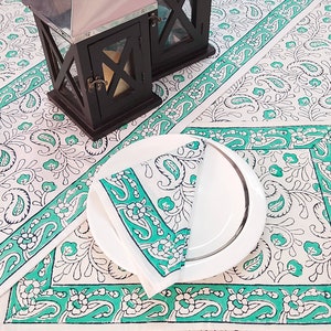 Hand Block Printed Table Cover Set/ Table Cloth/ Table Napkins/ Table Runner/ Table Mats/ Placemats/Mothers Day Gift/Dining Table Cover
