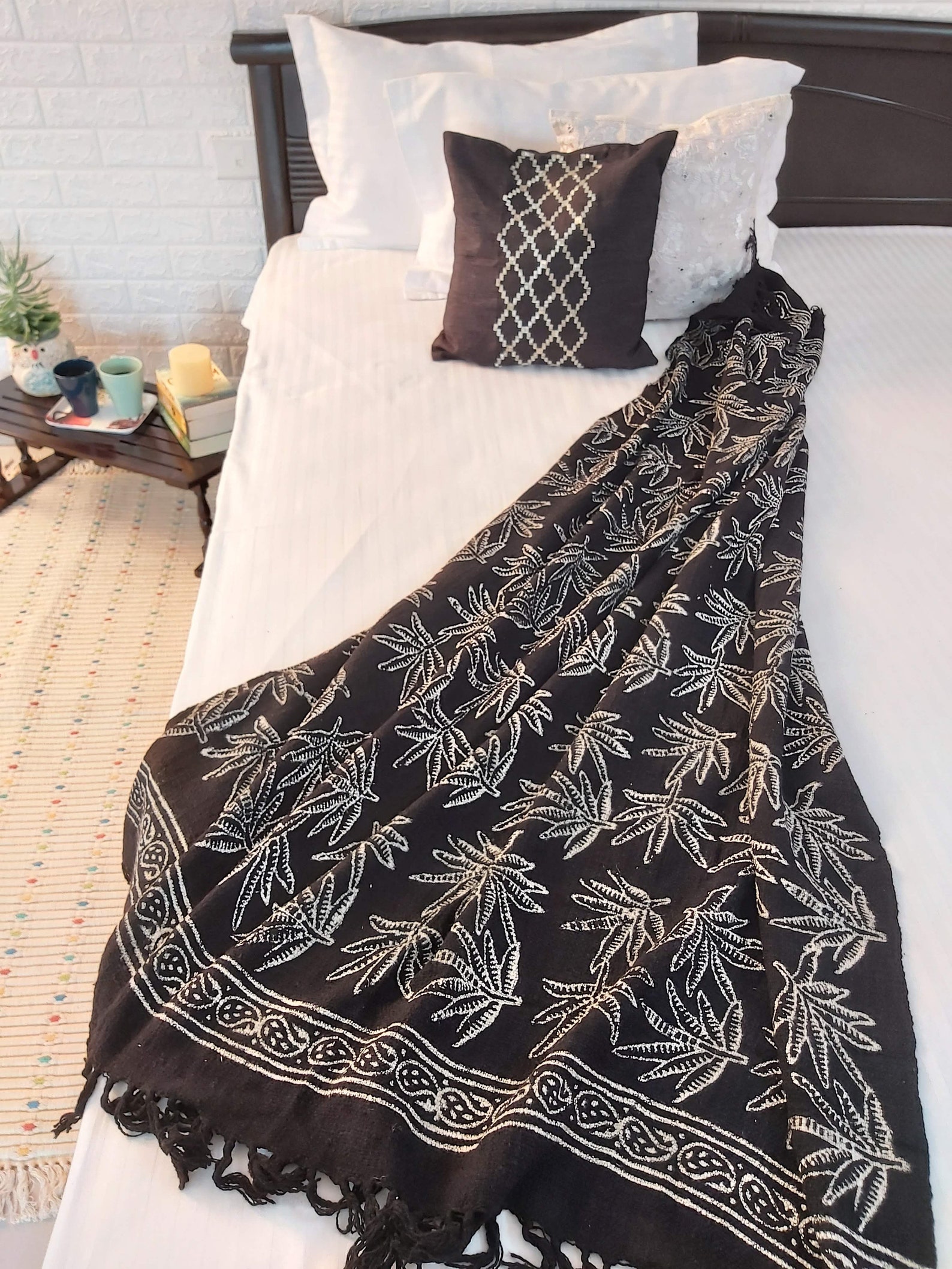 Hand Block Printed Cotton Throw/ Handloom Cotton Throw/ Living Room