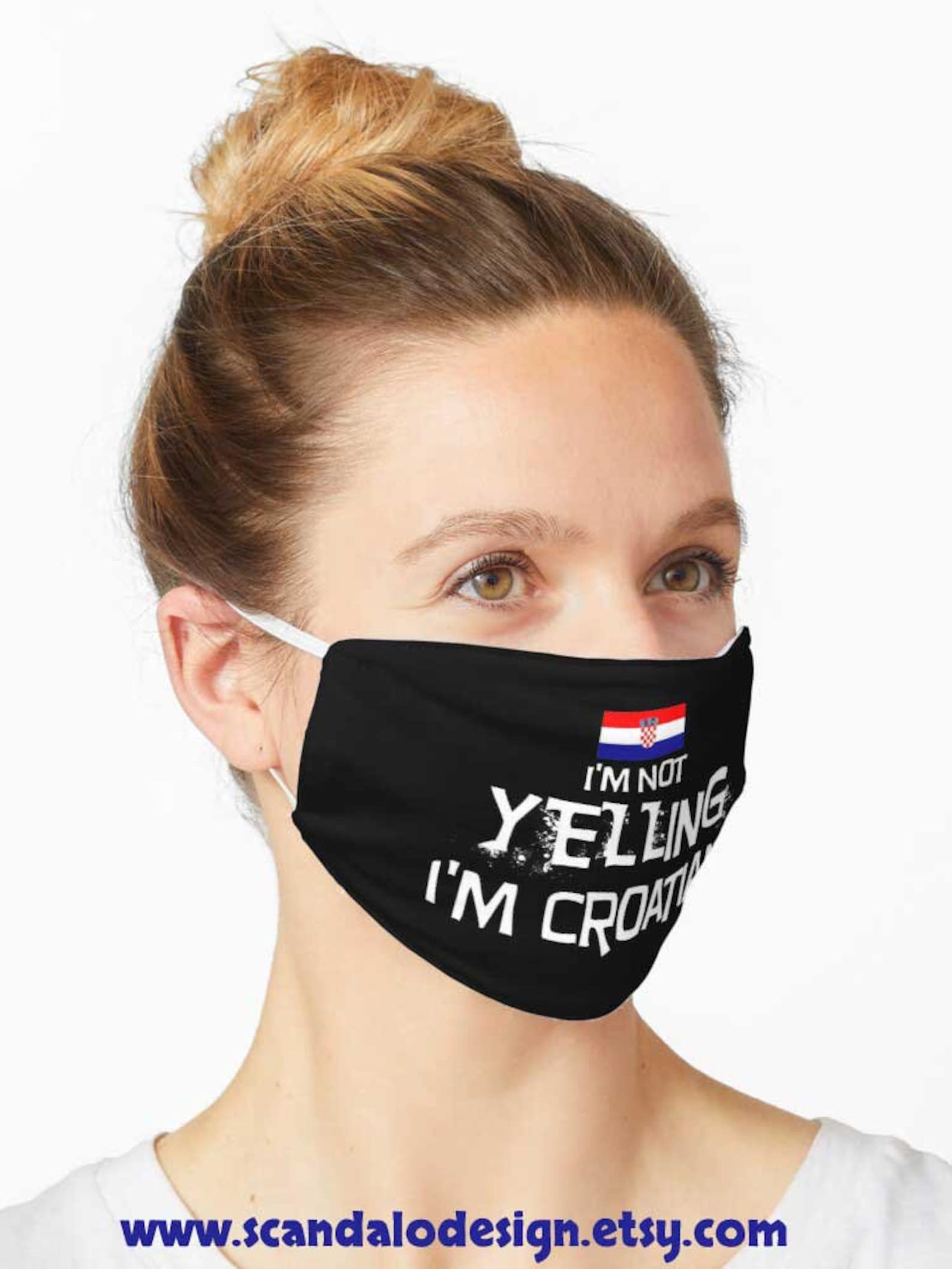 Croatian mask Flag of Croatia Croatian Flag Croatia Face mask Etsy