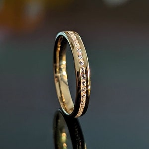 14k Gold Unique Engagement Ring with Moissanites, Wedding Ring, 0,42CT Diamond Wedding Band, Gold Promise Ring, Full Eternity Ring